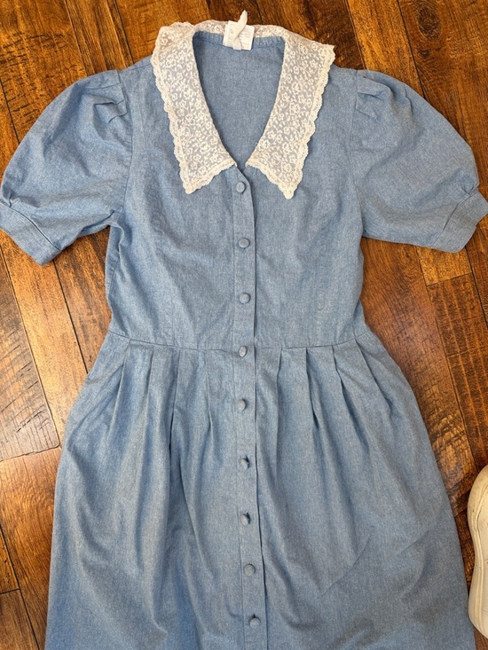 Laura Ashley Chambray Vintage Dress 8 - Picture 5 of 7